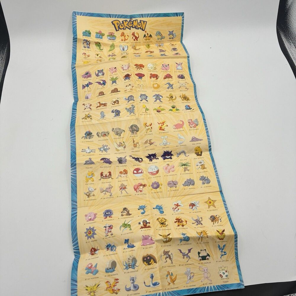 Nintendo POKEMON Creature Monsters Identification Grid 22" x 9" Wall Poster